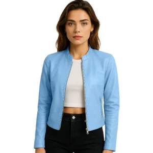 women-light-blue-leather-jacket