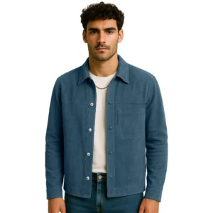 mens-shirt-collar-blue-suede-jacket
