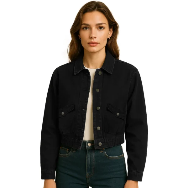 women-black-cropped-denim-jacket