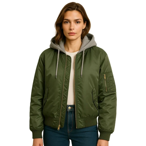 women-olive-oversized-hoodie-jacket