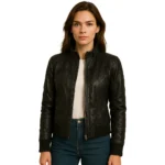 womens-black-leather-bomber-jacket