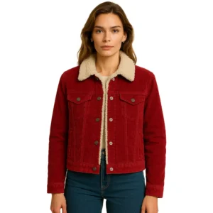 womens-maroon-sherpa-jacket